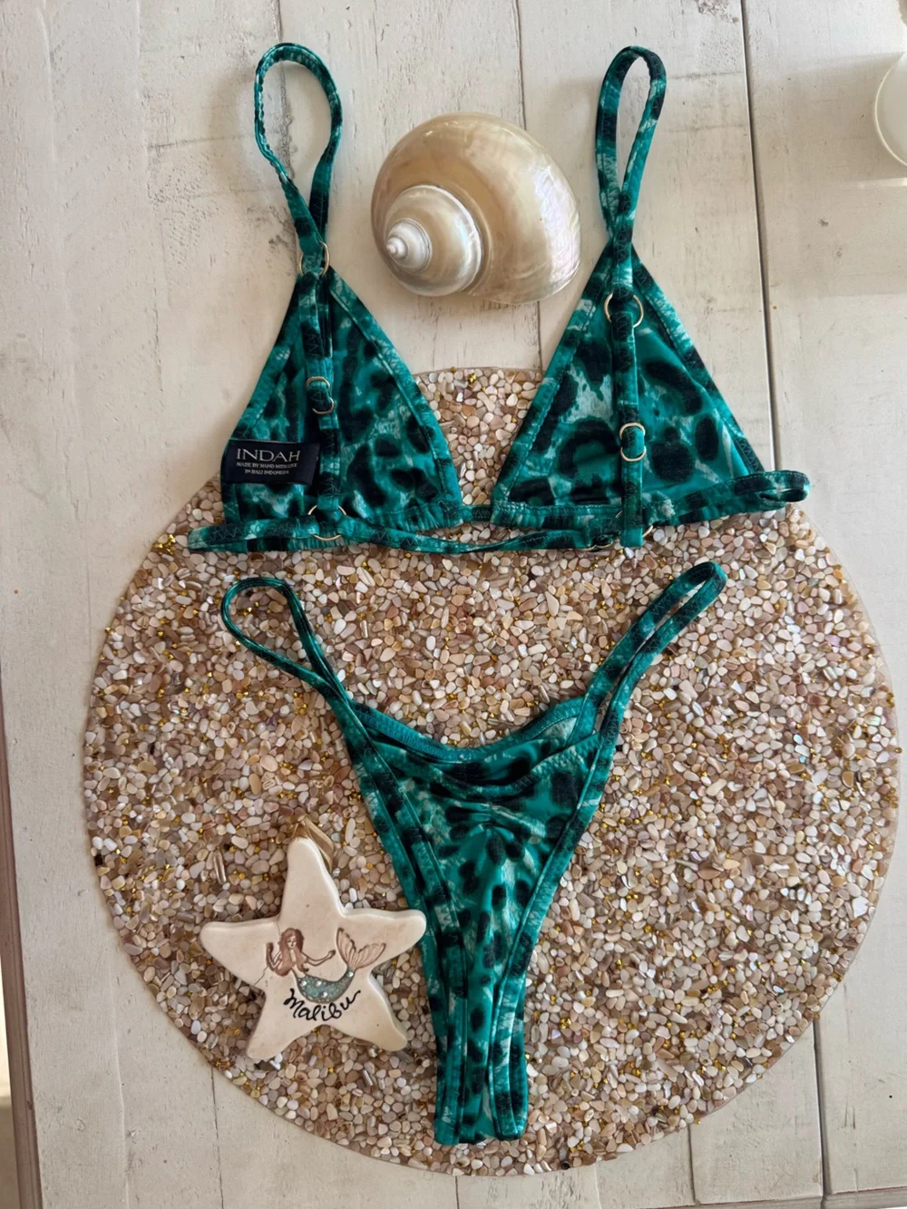 Indah Evie top and Elm bottom in Ocean leopard